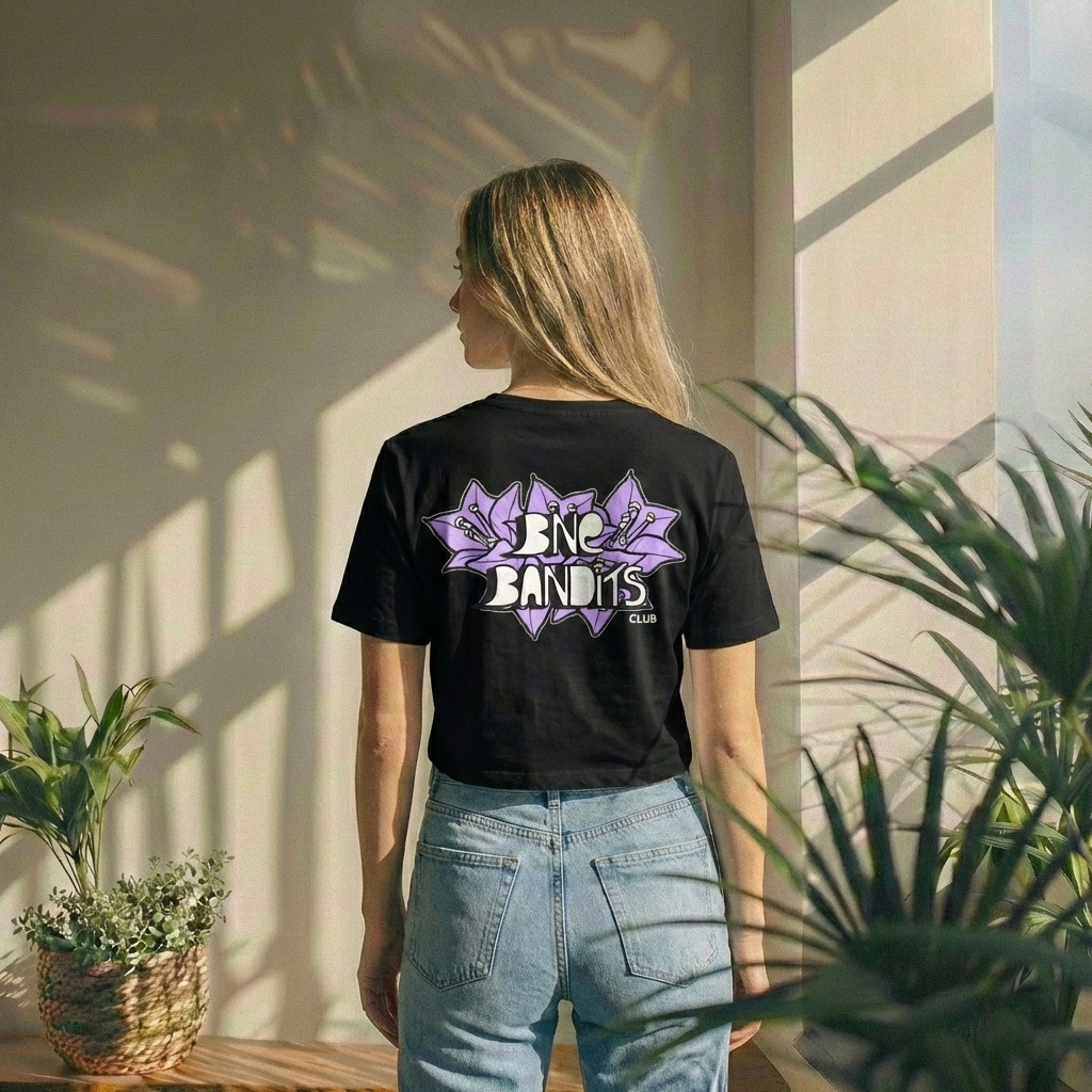 BNE Bandits Black Crop Tee