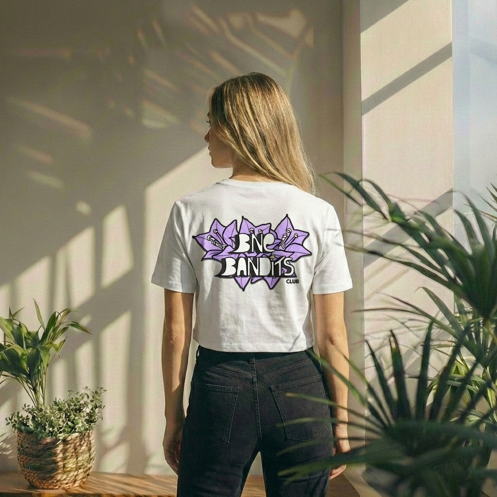 BNE Bandits White Crop Tee