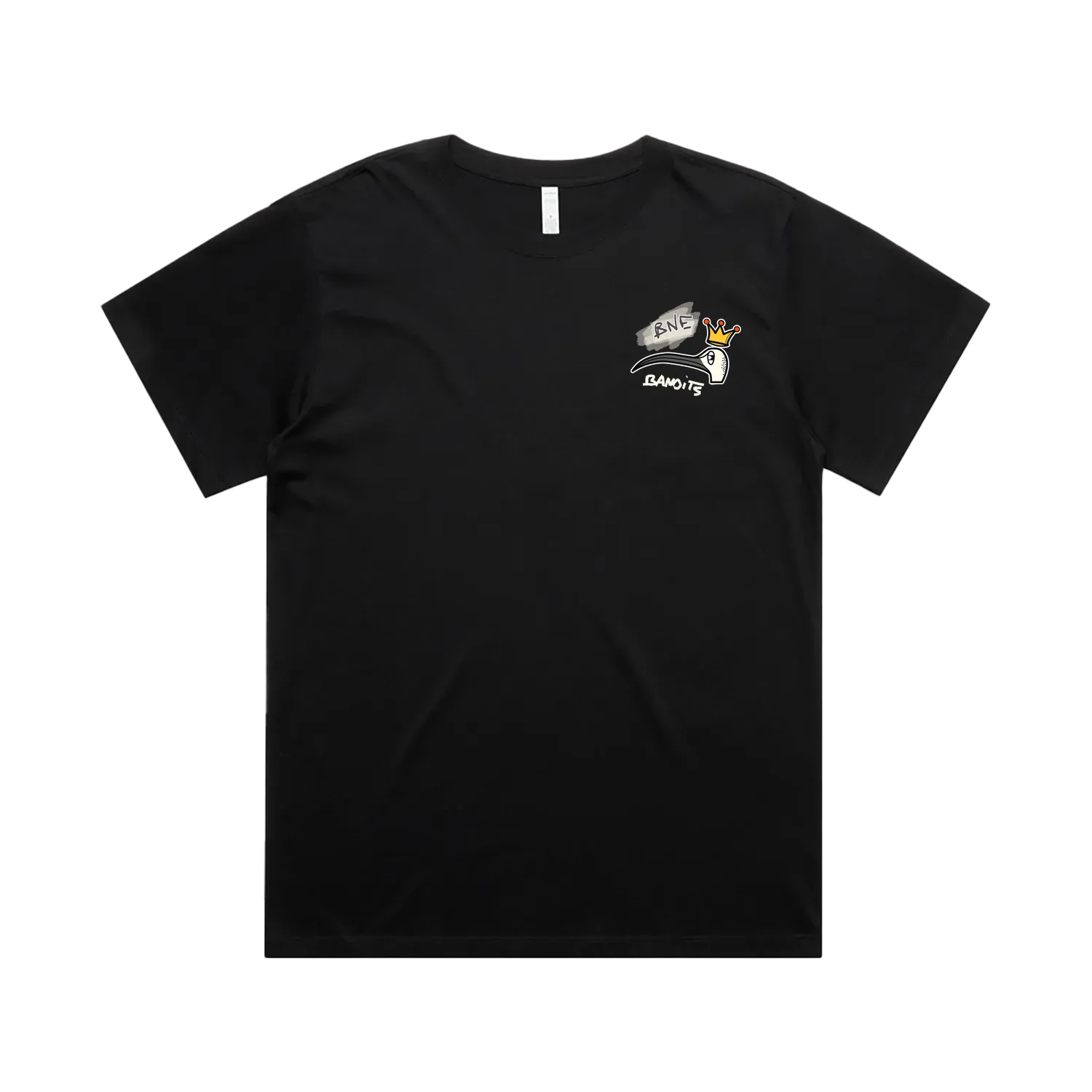 Black front flat lay